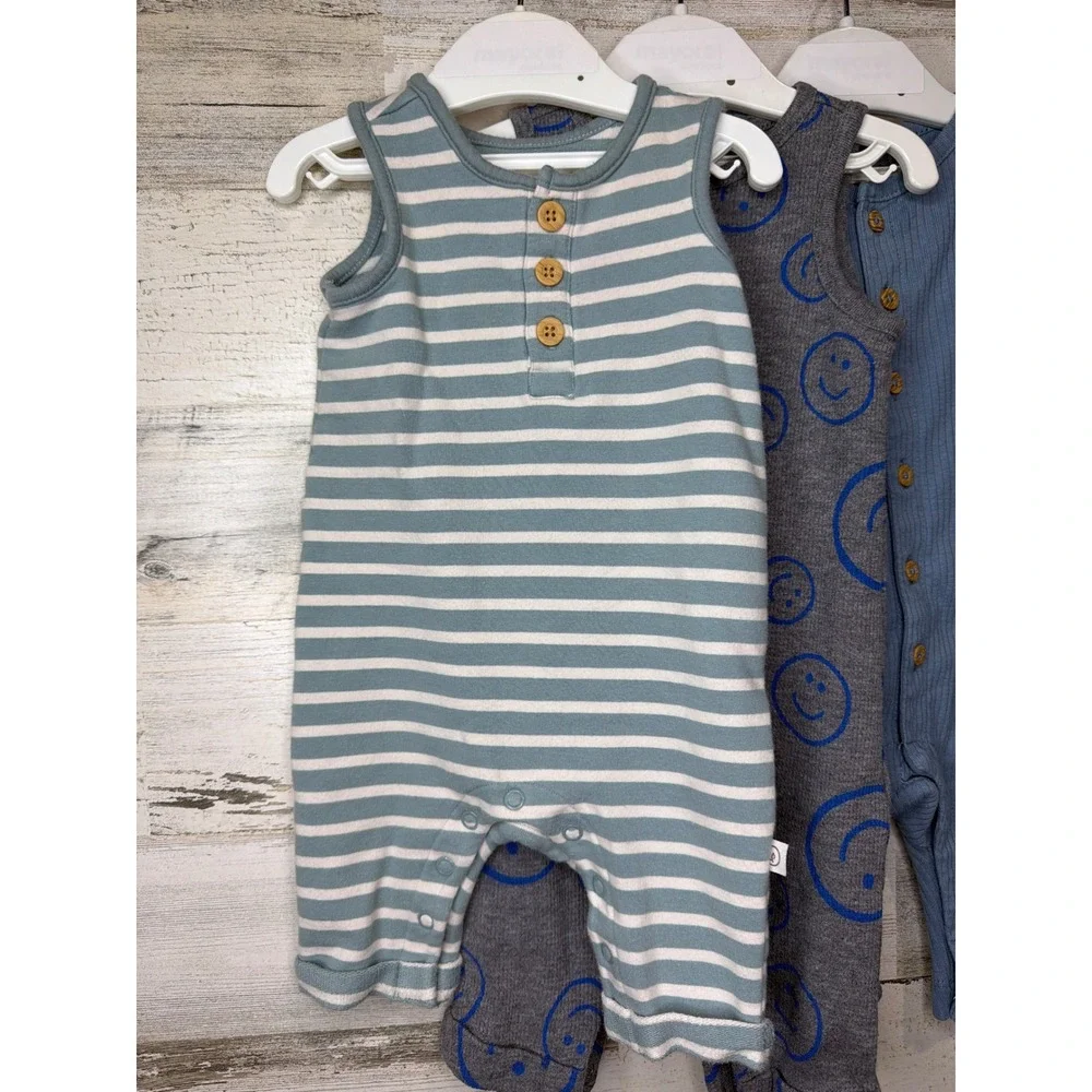 Burt's Bees Little Planet Carters Old Navy Boys 3M 3/6M Romper Bundle